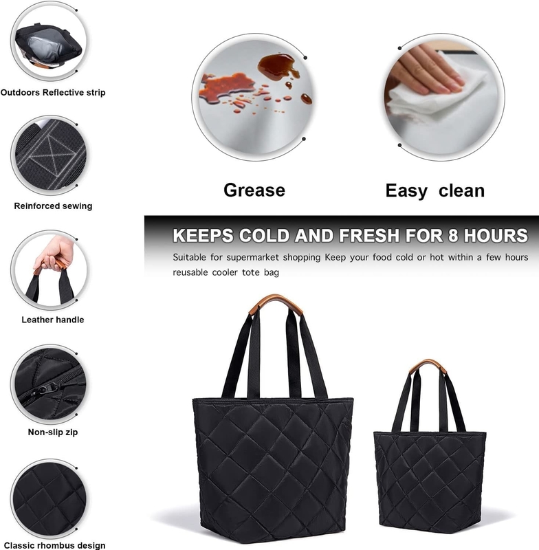 Trasporto grande isolato riutilizzabile alimentari Tote Picnic Custom Travel Cooler Bag per cibo freddo o caldo