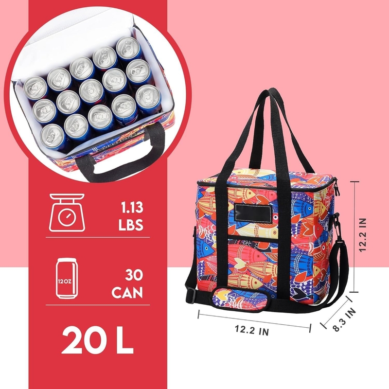 Borsa portatile pieghevole isolante raffreddatrice impermeabile leggero grande morbido con cintura a spalla imbottita