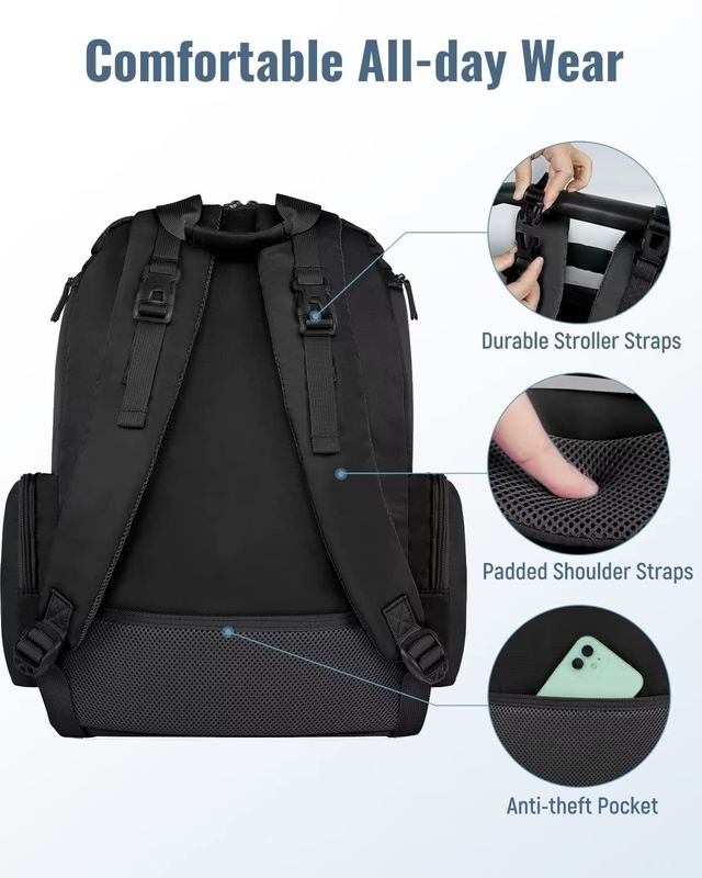 Borsa da viaggio personalizzata resistente all' acqua per pannolini multifunzione con 2 tasche isolanti laterali per uomini donne