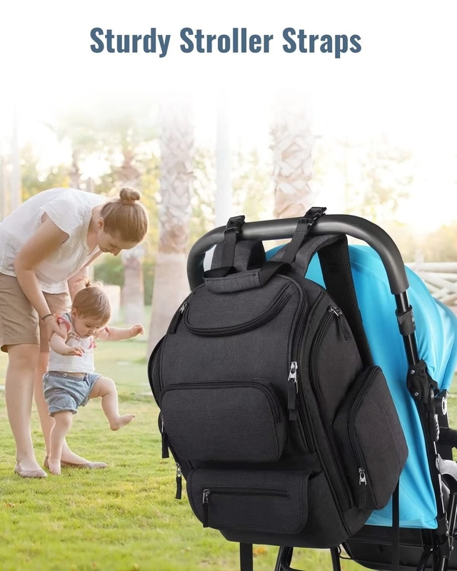 Borsa da viaggio personalizzata resistente all' acqua per pannolini multifunzione con 2 tasche isolanti laterali per uomini donne