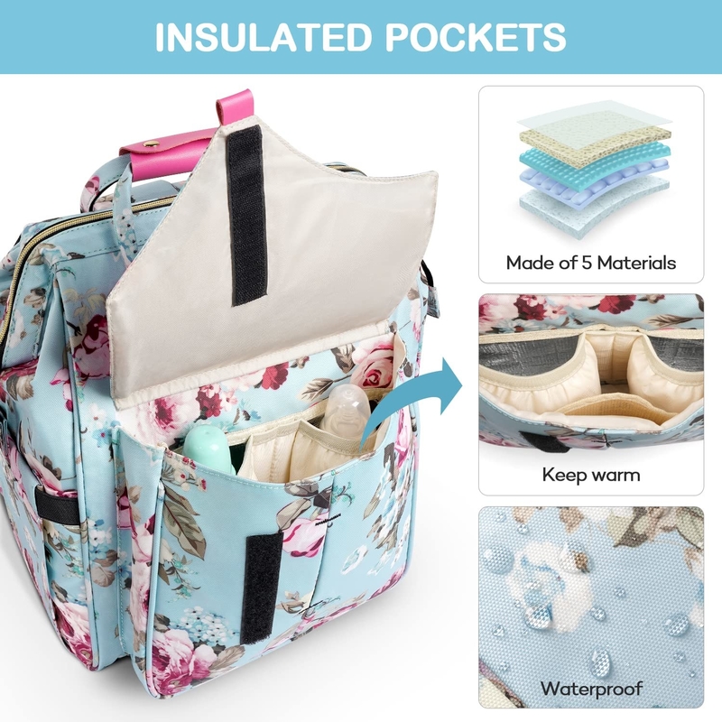 Borsa di pannolini da viaggio a misura per bambini resistente all'acqua