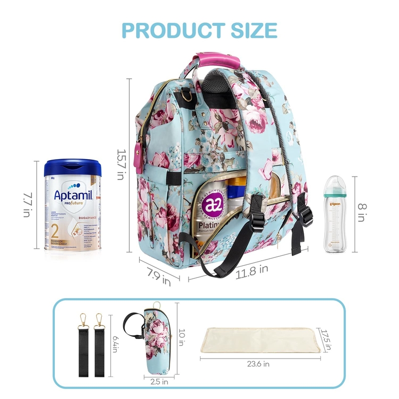 Borsa di pannolini da viaggio a misura per bambini resistente all'acqua