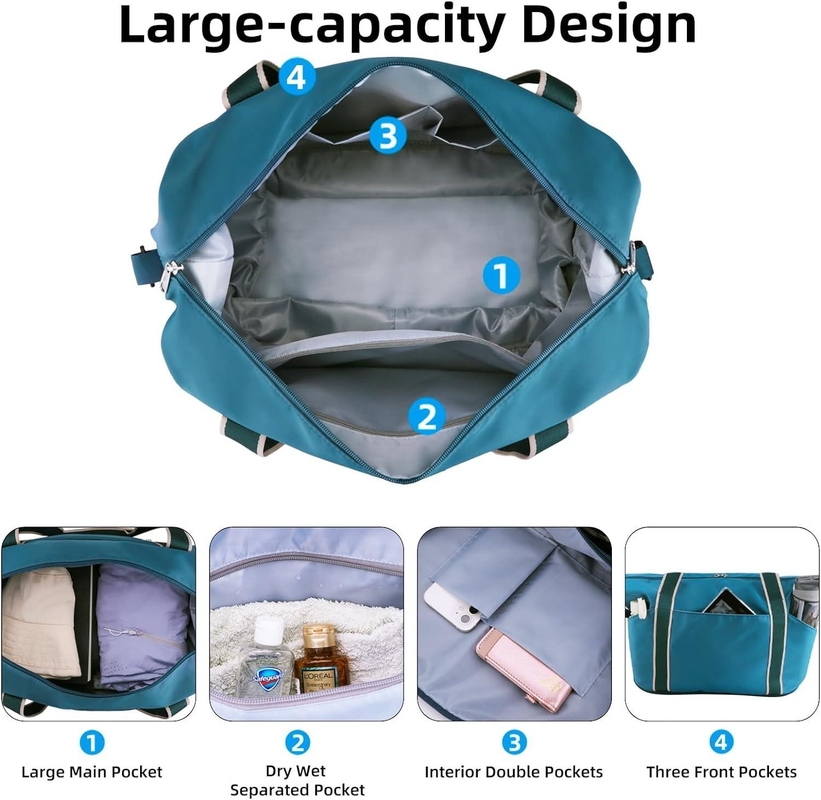 Pieghevole impermeabile Weekend Overnight Carry On Gym Baggage Borsa da viaggio personalizzata con cintura a spalla staccabile