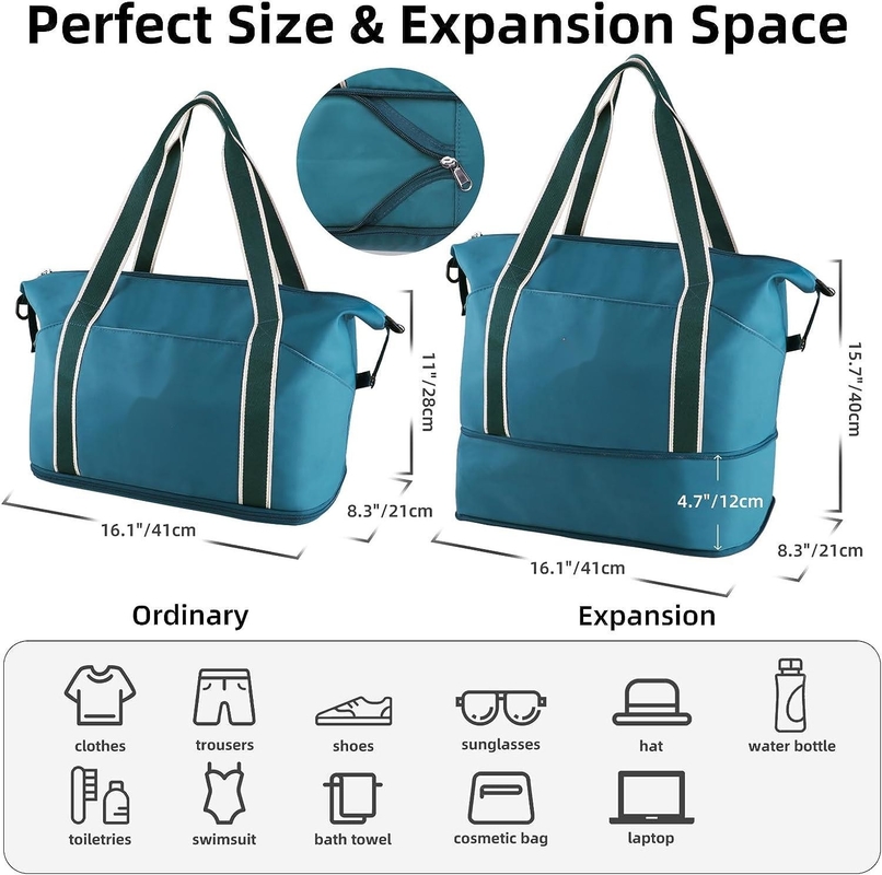 Pieghevole impermeabile Weekend Overnight Carry On Gym Baggage Borsa da viaggio personalizzata con cintura a spalla staccabile