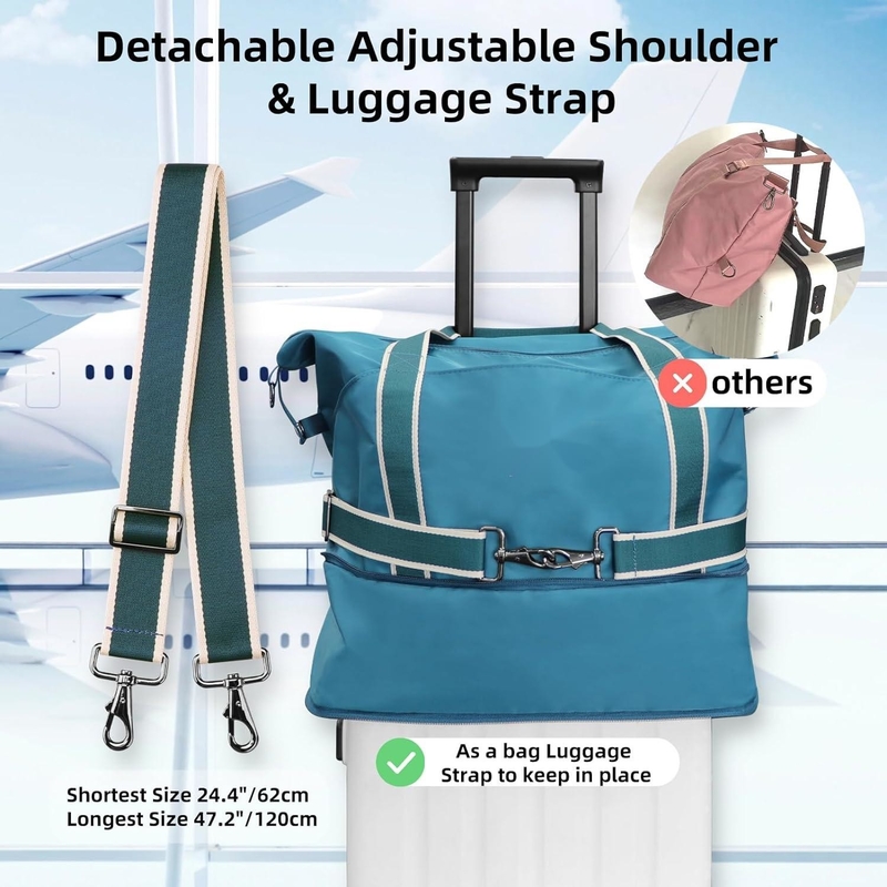 Pieghevole impermeabile Weekend Overnight Carry On Gym Baggage Borsa da viaggio personalizzata con cintura a spalla staccabile