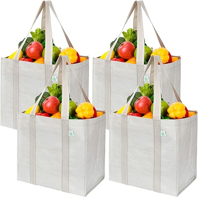 Borsa da shopping in tela pesante con tasche a zip Codycross Generi alimentari Eco-friendly