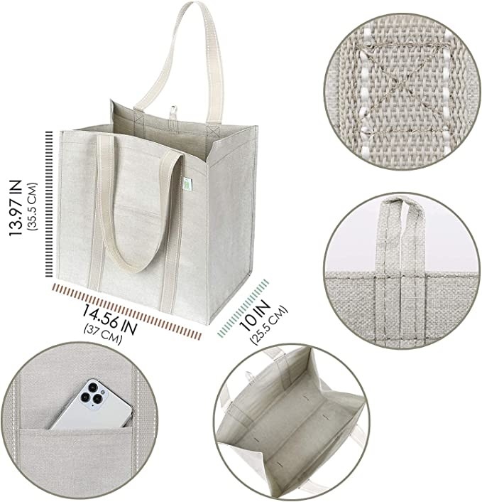 Borsa da shopping in tela pesante con tasche a zip Codycross Generi alimentari Eco-friendly