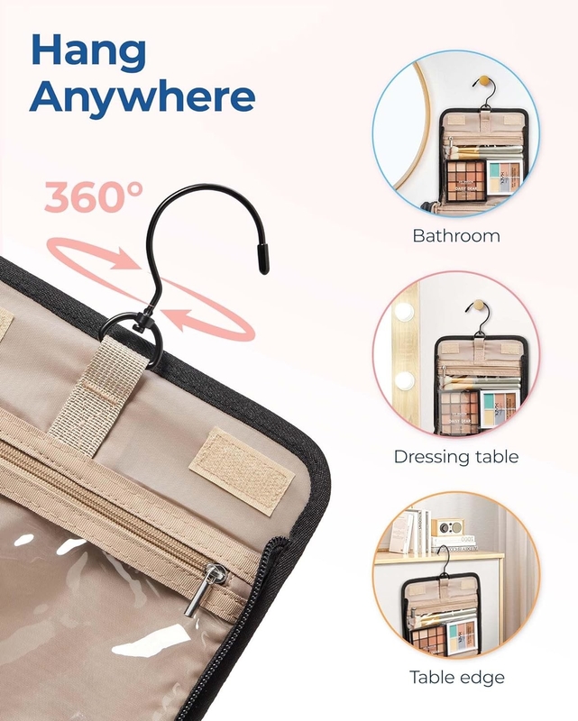 Portable Cosmetic Large Capacity Door Room Essentials Custom Travel Bag Con Aggancio Appeso