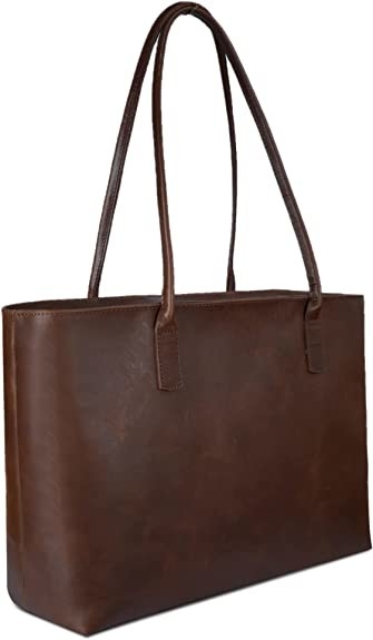 Borsa per computer in cuoio, borsa per laptop, borsa per ufficio 16x21.