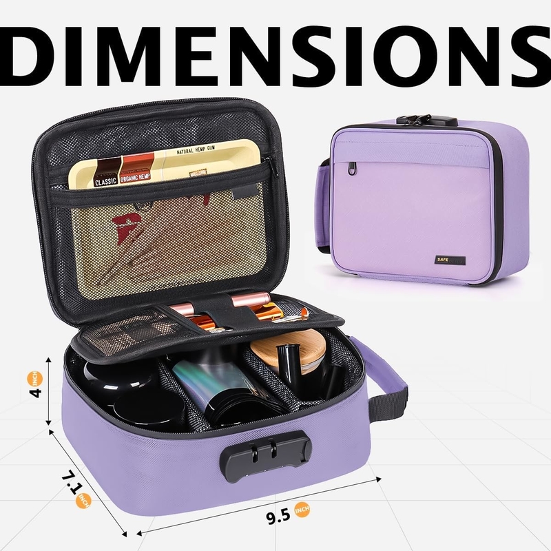 Borsa da viaggio portatile rivestita di carbonio con serratura a carbone attivo divisori rimovibili cerniera impermeabile