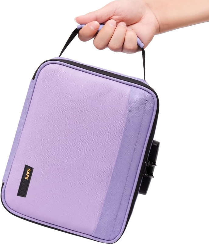 Borsa da viaggio portatile rivestita di carbonio con serratura a carbone attivo divisori rimovibili cerniera impermeabile
