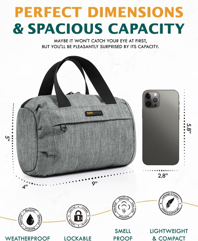 Grandi Regali Borsa antiodore con rivestimento in carbonio Custom Travel 210 D Polyester con lucchetto combinato