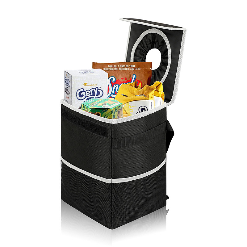 Sacchetti organizzatori per auto della spazzatura Nero a prova di perdite Coperchio del cestino della spazzatura Spazzatura 8.4x7.4x10.4