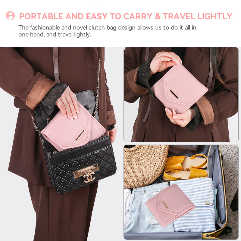 Borsa per gioielli pieghevole Mini organizzatore di viaggi Borsa per gioielli a rotoli 14,5x3x15cm