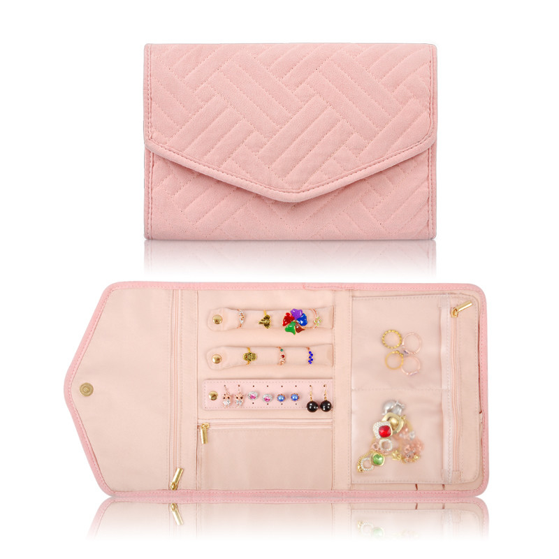 Orecchini appesi Gioielli Cassa da viaggio Organizzatore Borsa portatile Rollo Up 23x15x1.5cm