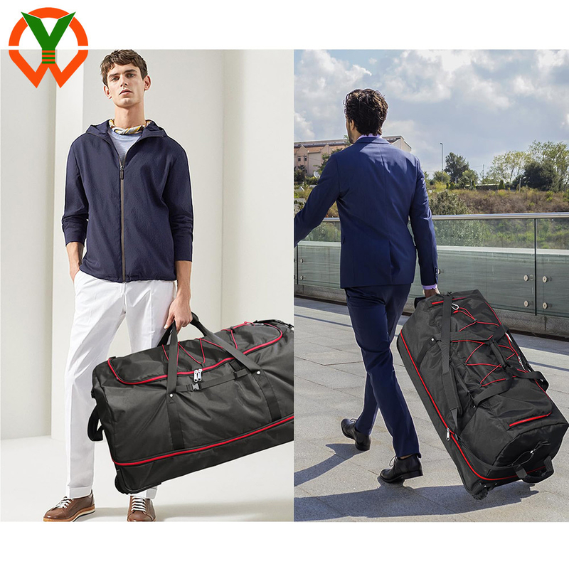 120L/140L doppia ruota di gomma pieghevole borsa da viaggio e tasche e scompartimenti multipli