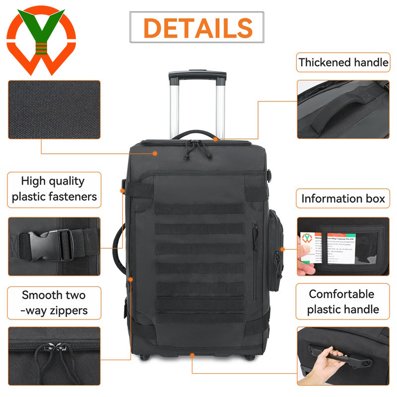 Borsa da viaggio da viaggio di grande capacità Poliestere Borsa da viaggio da viaggio a rotaia durevole con ruote e maniglia