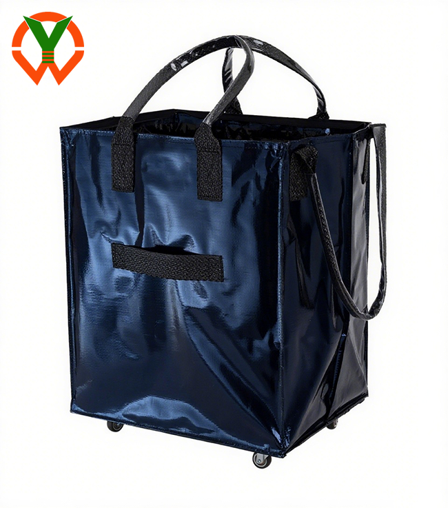 Borsa della spesa grande e riutilizzabile con ruote, carrello della spesa leggero con manici