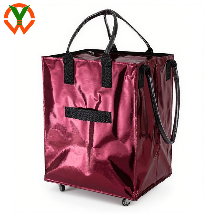 Borsa della spesa grande e riutilizzabile con ruote, carrello della spesa leggero con manici